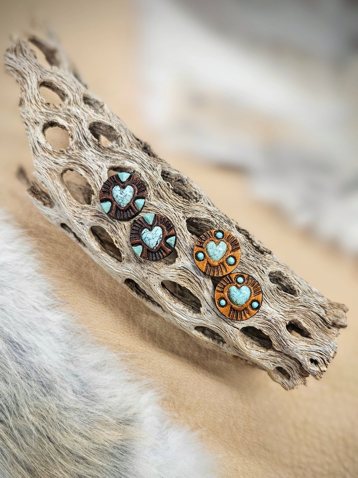 Turquoise Heart Studs
