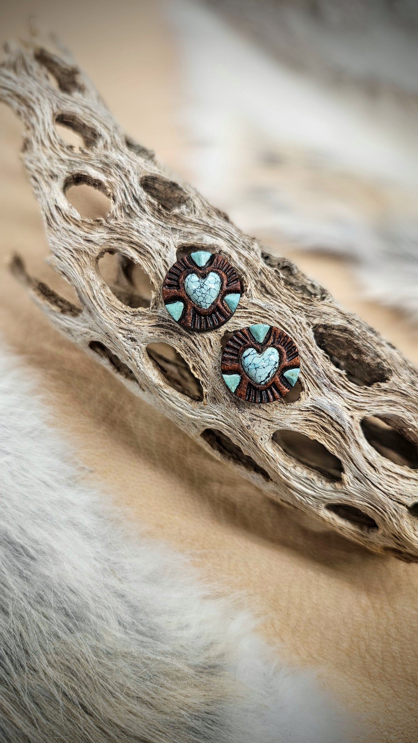 Turquoise Heart Studs