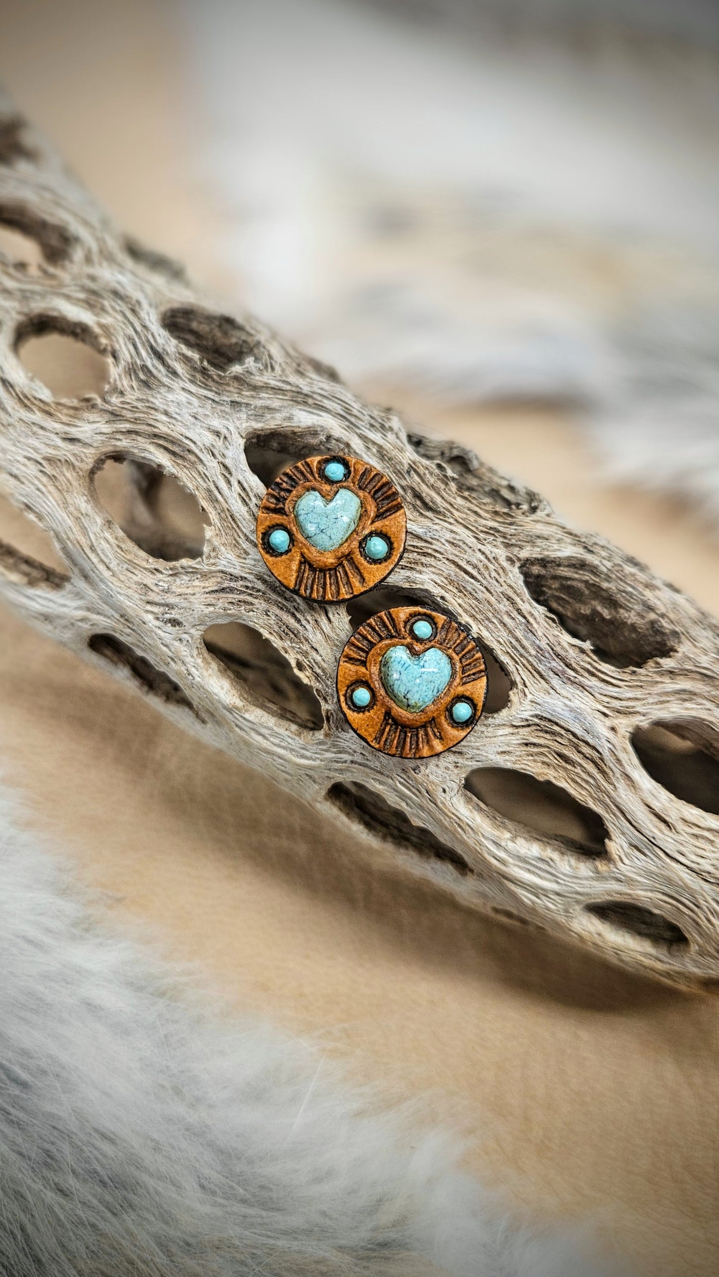 Turquoise Heart Studs