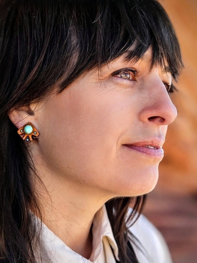 Variscite Tooled Studs