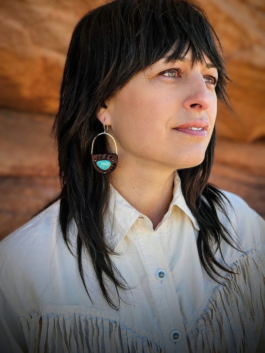 Turquoise Shield Earrings