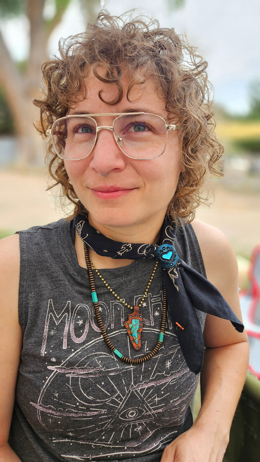 Leather Heart Scarf Slides