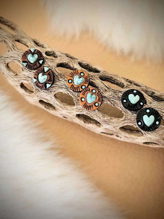 Turquoise Heart Studs
