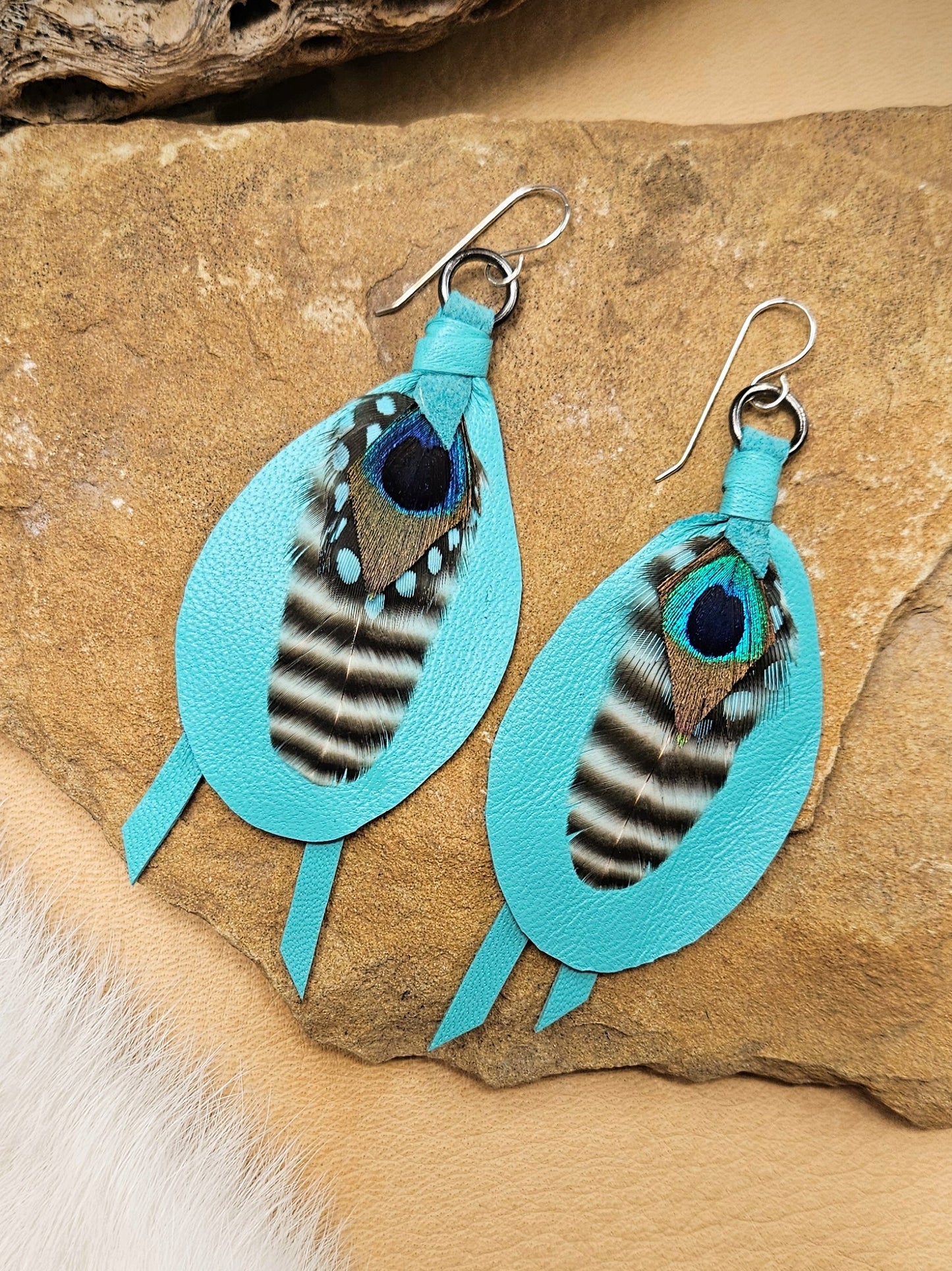 Small Feather Drop Earrings