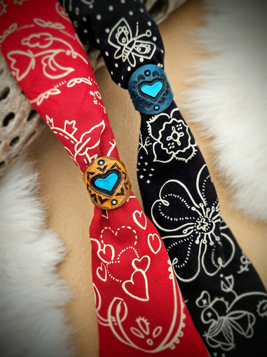 Leather Heart Scarf Slides