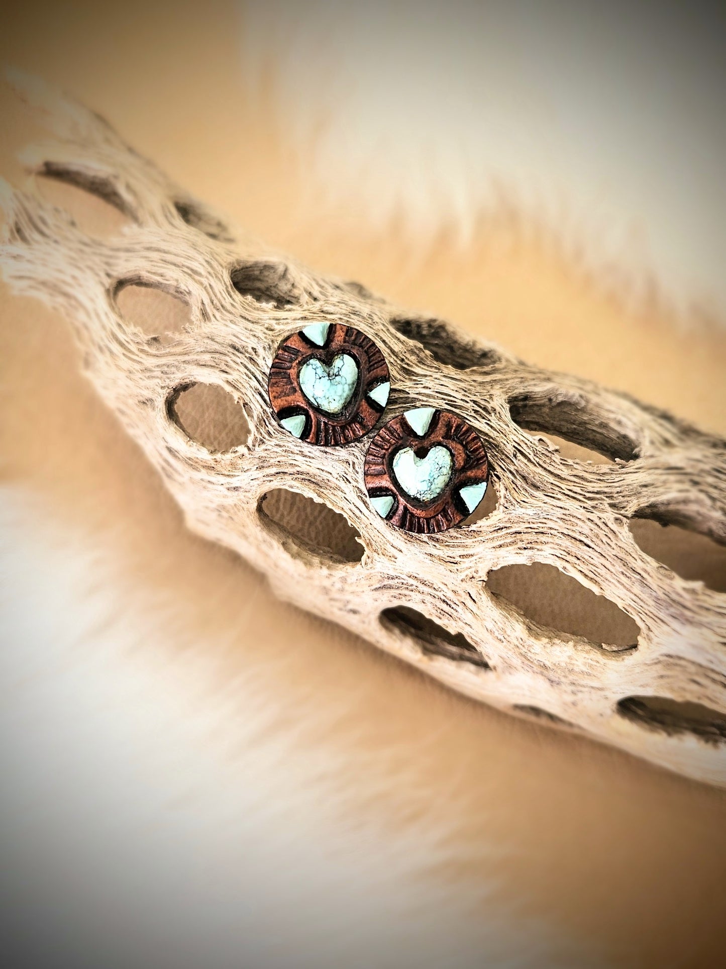 Turquoise Heart Studs