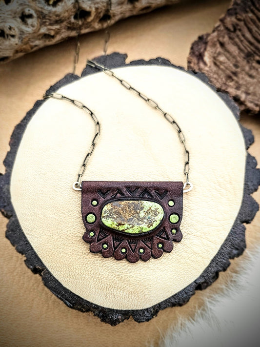 Scalloped Leather Pendants