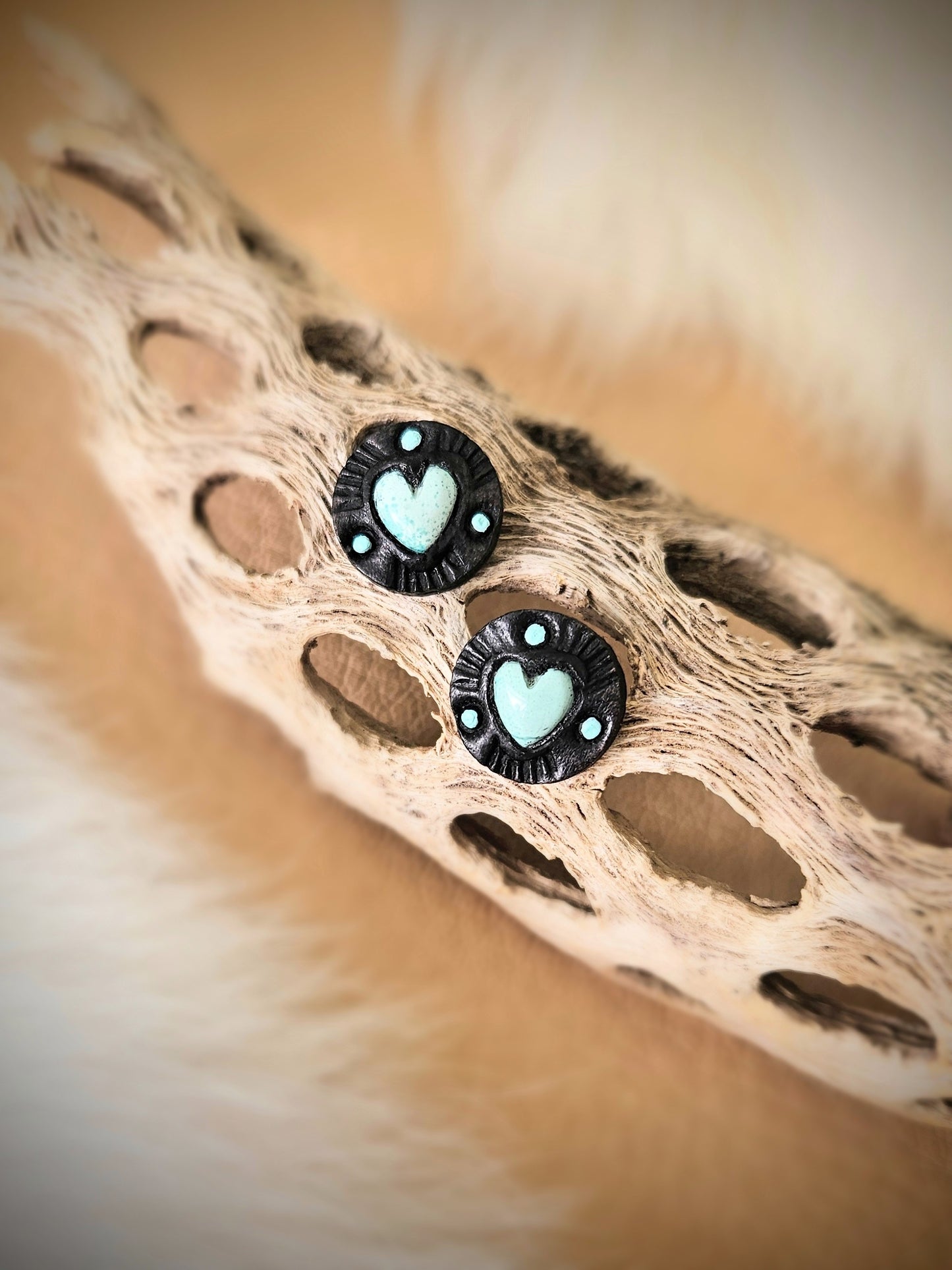 Turquoise Heart Studs