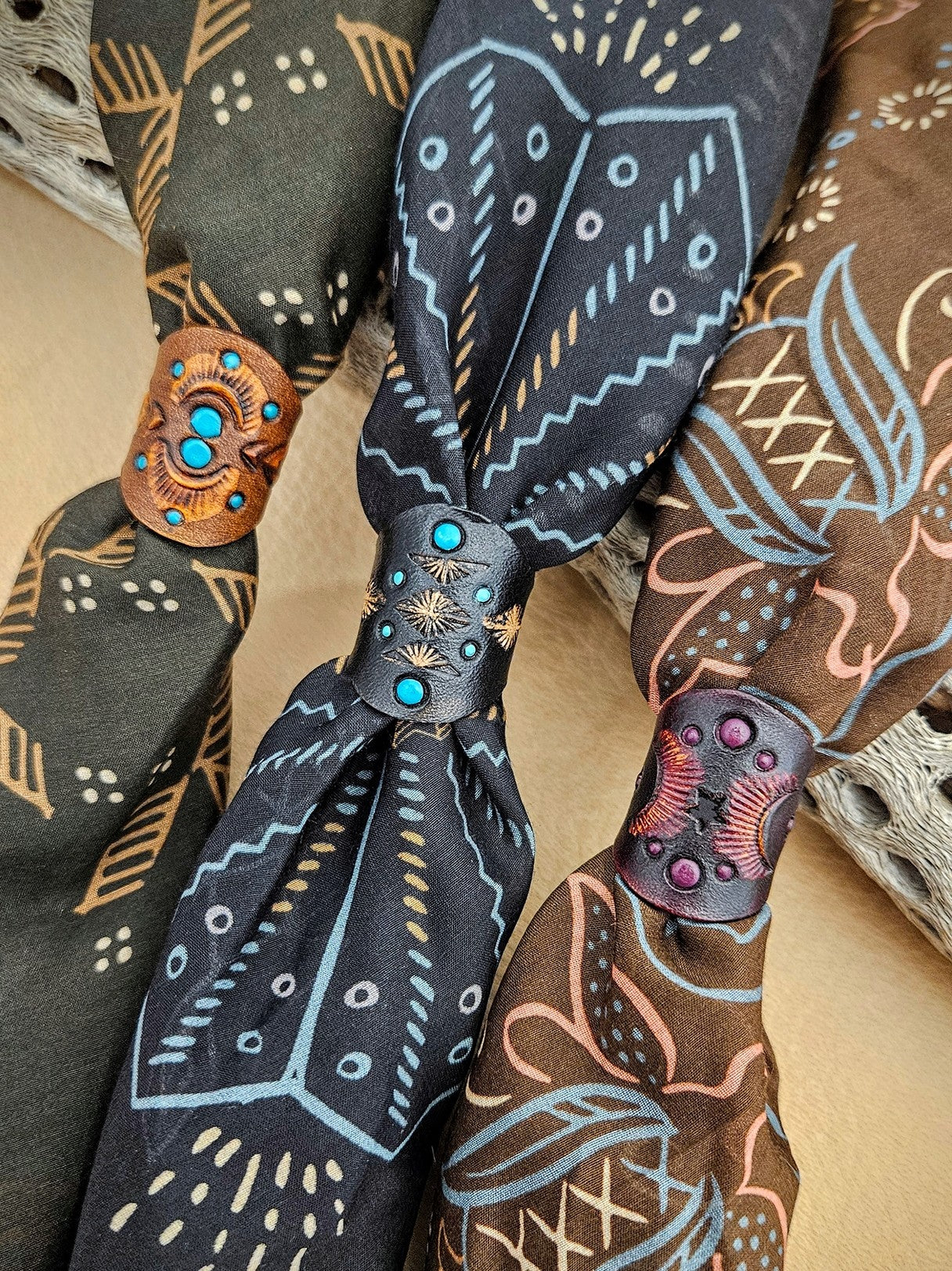 Leather Scarf Slides