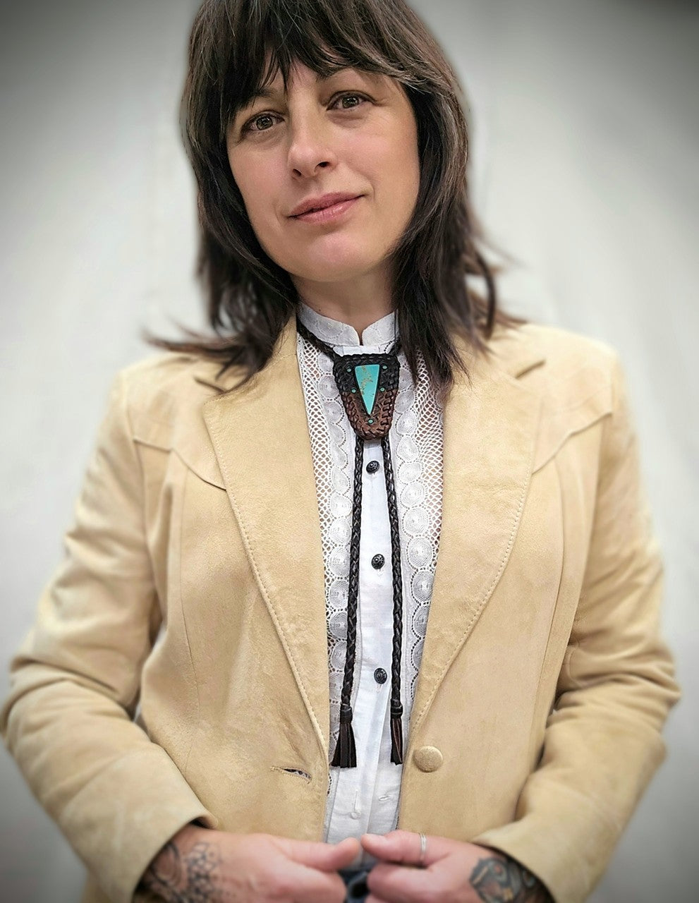 Tyrone Turquoise Two-Tone Bolo Tie