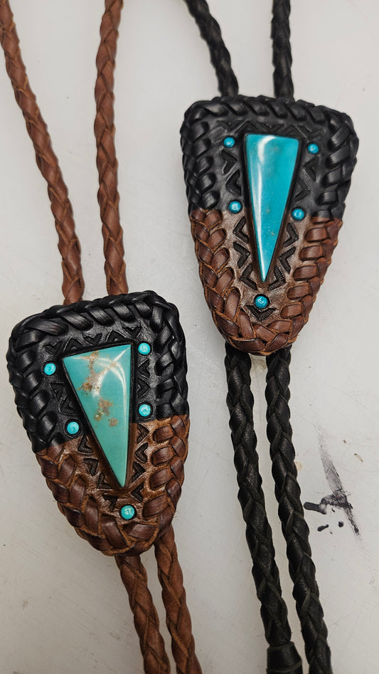 Tyrone Turquoise Two-Tone Bolo Tie