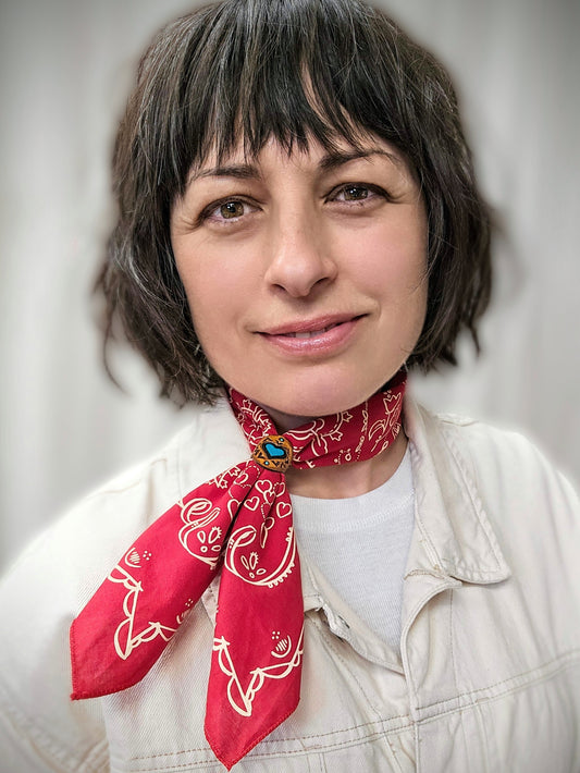 Leather Heart Scarf Slides