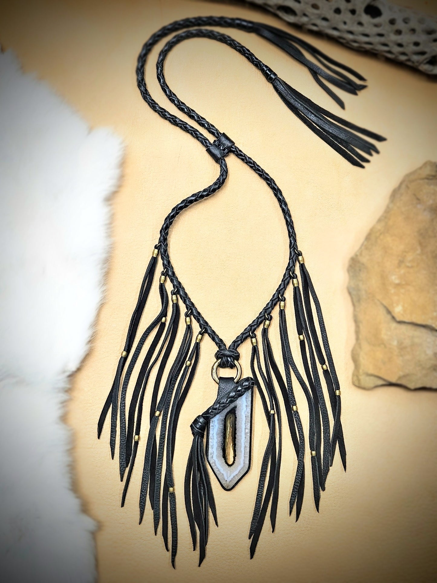 Polyhedral Agate Statement Necklace