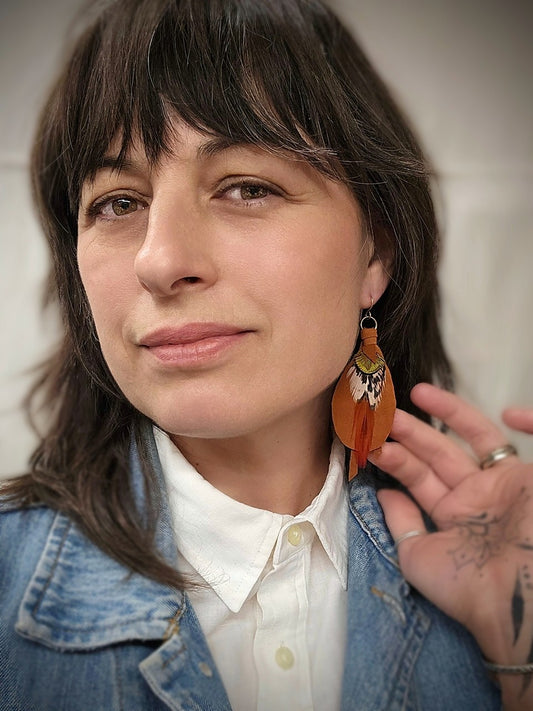 Small Feather Drop Earrings