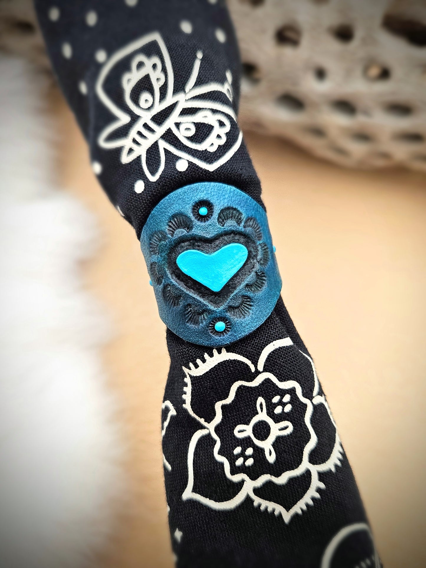 Leather Heart Scarf Slides