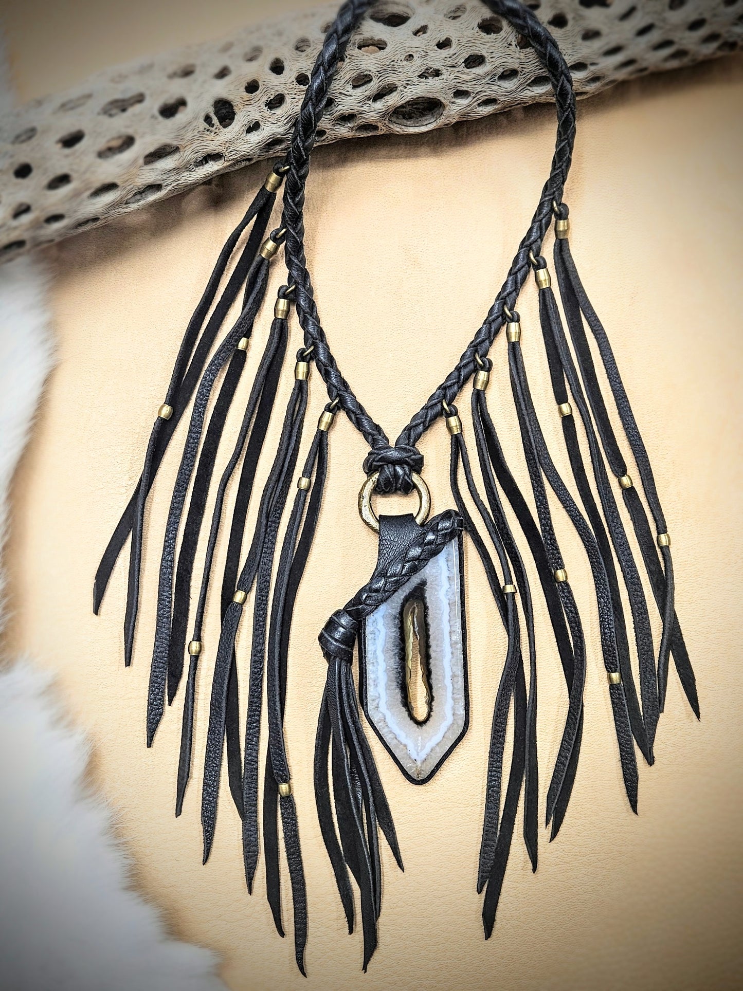 Polyhedral Agate Statement Necklace