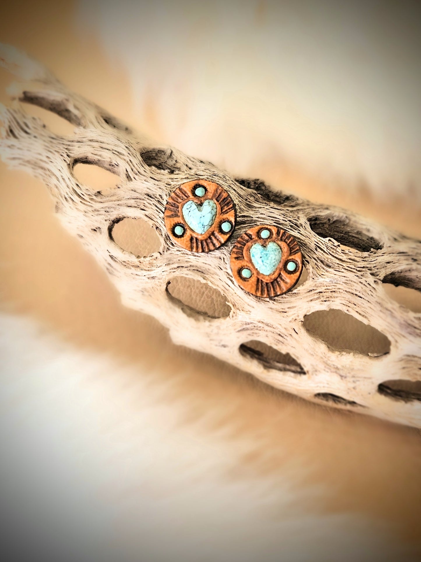 Turquoise Heart Studs