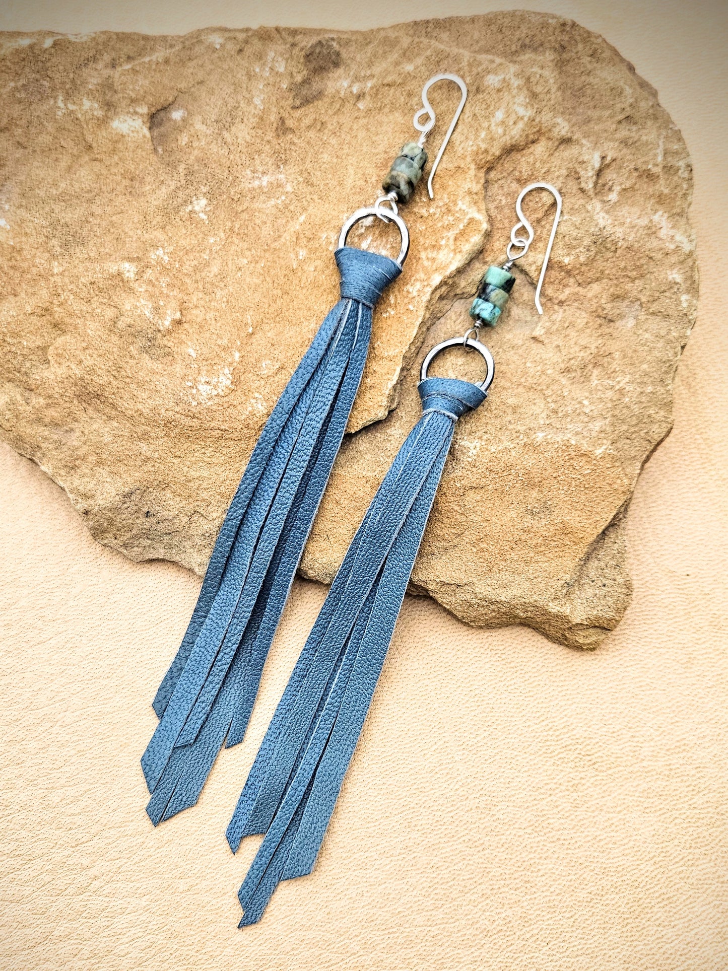 Turquoise Tassel Earrings