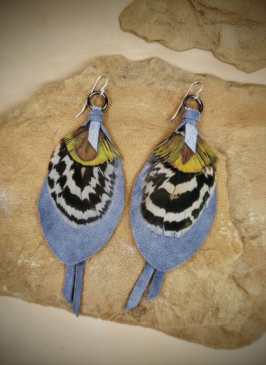 Small Feather Drop Earrings