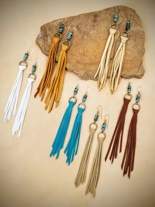 Turquoise Tassel Earrings